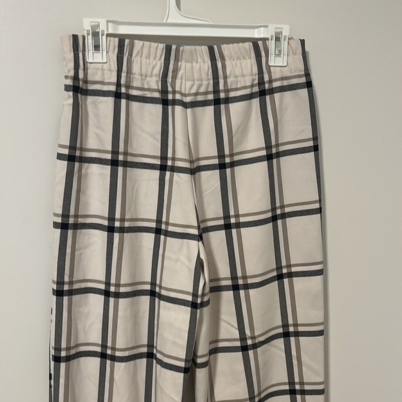 Zara Pull On Elastic Waistband Plaid Work Career Office Pants Size Small - Picture 4 of 5